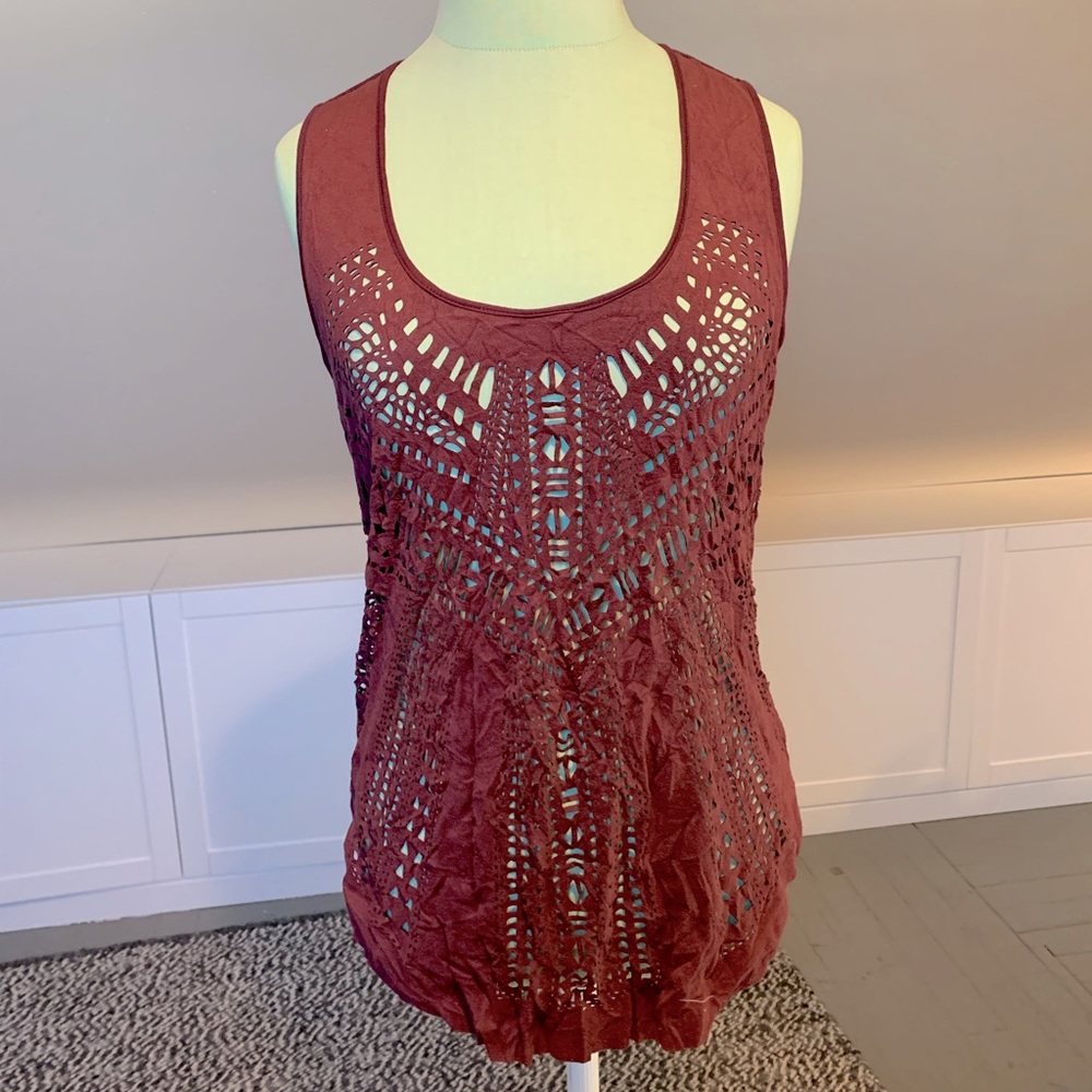 S Sam Edelman tank blouse with laser cut detail